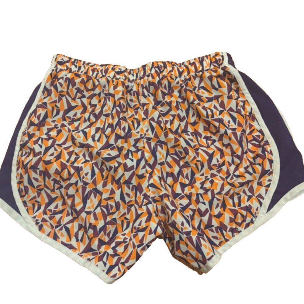 Nike Tempo Big Kids Girls Running Shorts Sz XL Purple/Orange Geometric - Picture 4 of 7